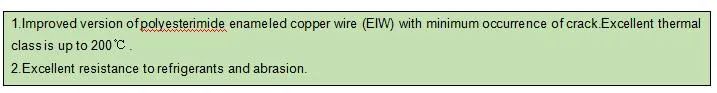 Class H Solderable Polyesterimide Enamelled Copper Wire