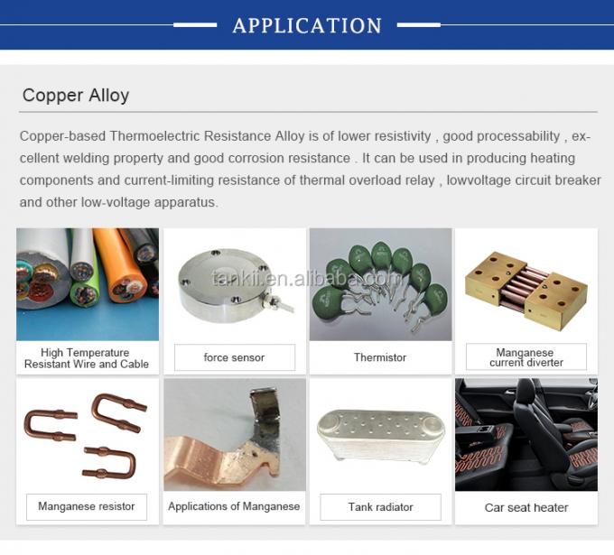 CuNi2/CuNi6/CuNi8/CuNi10/CuNi14/CuNi19/CuNi23/CuNi34/CuNi40/CuNi44/CuNi45 Liga de cobre e níquel elétrico 9
